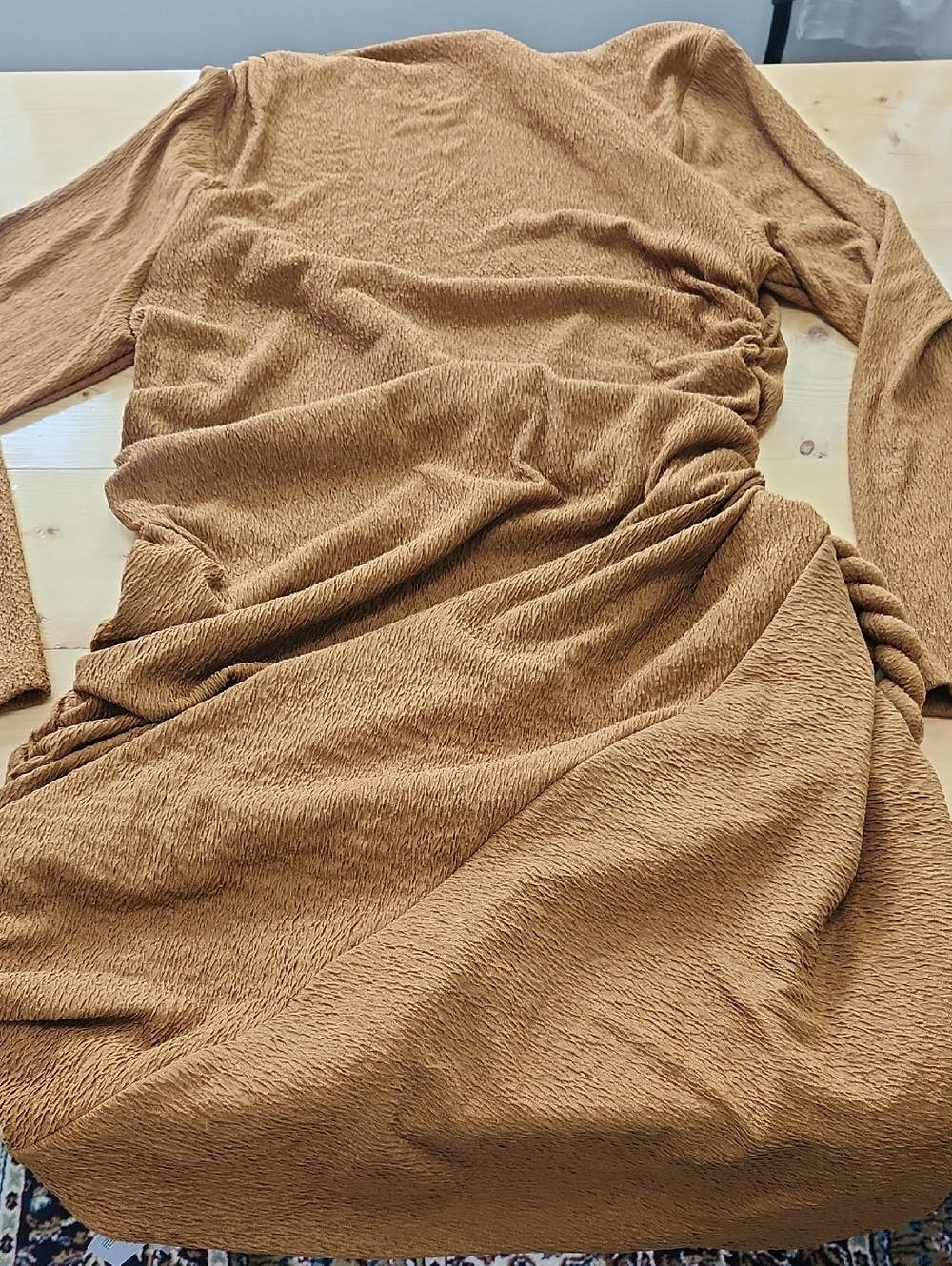 Micas Twist Knot Ruched Asymmetrical Long Sleeve Dress 2X - Picture 12 of 16